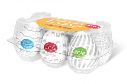 Набор из 6 мастурбаторов Tenga EGG Easy Beat с различным рельефом - Tenga - в Волгодонске купить с доставкой