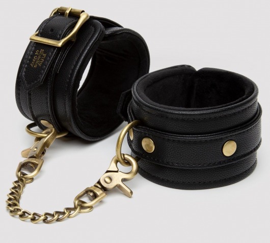 Черные оковы на ноги Bound to You Faux Leather Ankle Cuffs - Fifty Shades of Grey - купить с доставкой в Волгодонске
