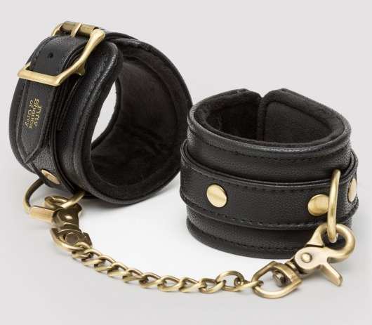 Черные наручники Bound to You Faux Leather Wrist Cuffs - Fifty Shades of Grey - купить с доставкой в Волгодонске
