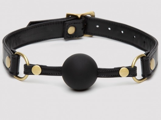 Черный кляп-шар Bound to You Faux Leather Ball Gag - Fifty Shades of Grey - купить с доставкой в Волгодонске