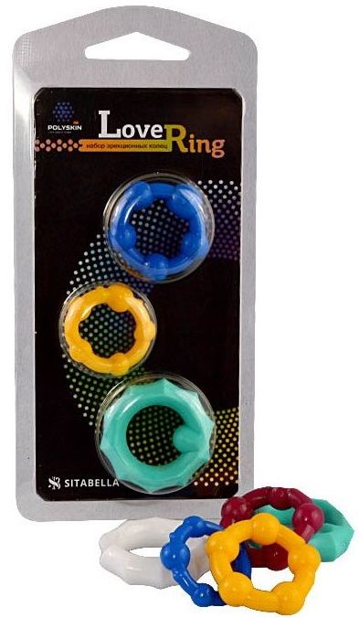 Набор из 3 цветных эрекционных колец Love Ring - Sitabella - в Волгодонске купить с доставкой