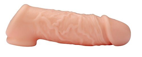 Телесная насадка EXTENDER WITH BALL STRAP 5.5 - 14 см. - Dream Toys - в Волгодонске купить с доставкой
