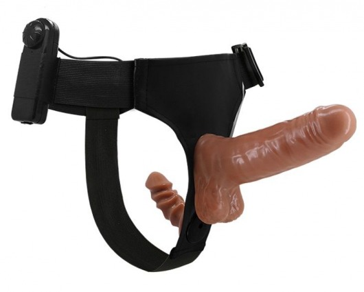 Страпон с вагинальной пробкой и вибрацией Ultra Passionate Harness - 16 см. - Baile - купить с доставкой в Волгодонске