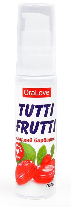 Гель-смазка Tutti-frutti со вкусом барбариса - 30 гр. - Биоритм - купить с доставкой в Волгодонске