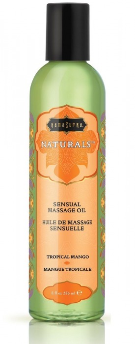 Массажное масло Naturals Tropical Mango с ароматом манго - 236 мл. - Kama Sutra - купить с доставкой в Волгодонске