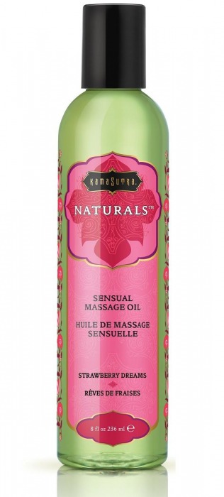 Массажное масло Naturals Strawberry Dreams с ароматом клубники - 236 мл. - Kama Sutra - купить с доставкой в Волгодонске