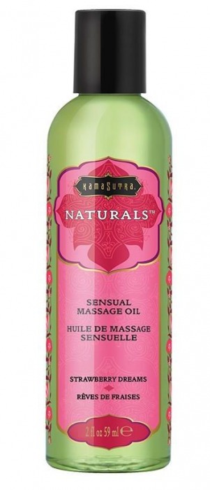 Массажное масло Naturals Strawberry Dreams с ароматом клубники - 59 мл. - Kama Sutra - купить с доставкой в Волгодонске
