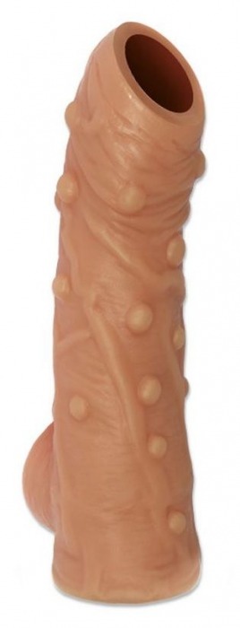 Телесная насадка с пупырышками и открытой головкой Nude Sleeve L - 14 см. - KOKOS - в Волгодонске купить с доставкой