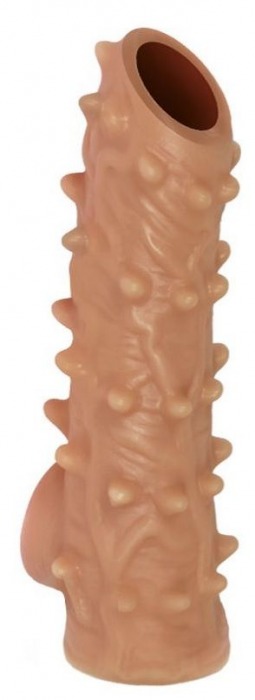 Телесная насадка с шипами и открытой головкой Nude Sleeve M - 12 см. - KOKOS - в Волгодонске купить с доставкой