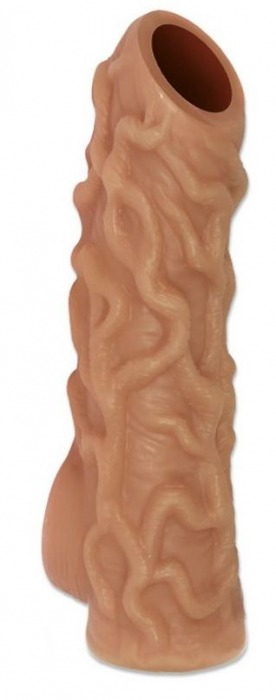 Телесная насадка с венками и открытой головкой Nude Sleeve S - 10 см. - KOKOS - в Волгодонске купить с доставкой