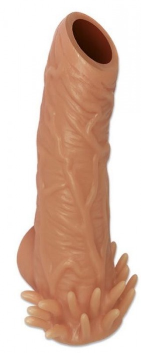 Телесная насадка с усиками и открытой головкой Nude Sleeve S - 10 см. - KOKOS - в Волгодонске купить с доставкой