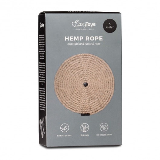 Пеньковая веревка для связывания Hemp Rope - 5 м. - Easy toys - купить с доставкой в Волгодонске