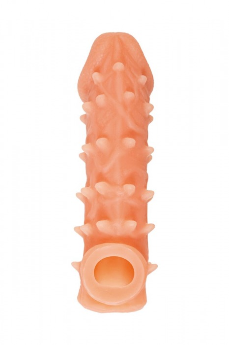 Телесная закрытая насадка с пупырышками Cock Sleeve Size M - 15,6 см. - KOKOS - в Волгодонске купить с доставкой