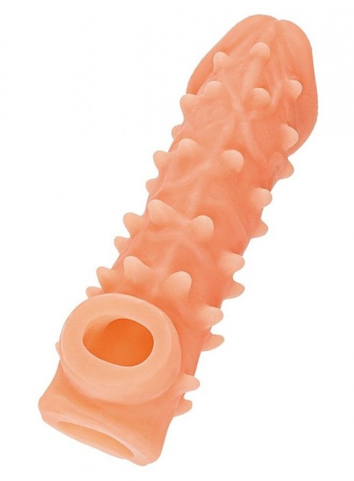 Телесная закрытая насадка с пупырышками Cock Sleeve Size L - 17,6 см. - KOKOS - в Волгодонске купить с доставкой