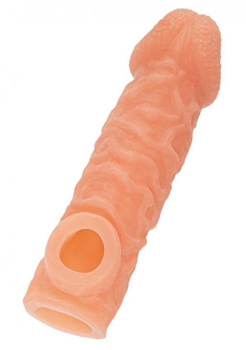Телесная закрытая насадка с шершавой головкой Cock Sleeve Size M - 15,6 см. - KOKOS - в Волгодонске купить с доставкой