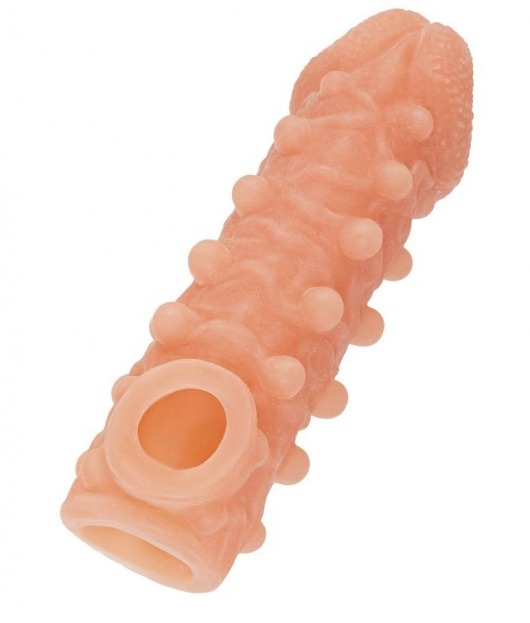 Телесная закрытая насадка с шариками Cock Sleeve Size M - 15,6 см. - KOKOS - в Волгодонске купить с доставкой