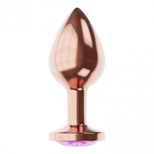 Пробка цвета розового золота с фиолетовым кристаллом Diamond Amethyst Shine S - 7,2 см. - Lola Games - купить с доставкой в Волгодонске