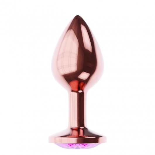 Пробка цвета розового золота с лиловым кристаллом Diamond Quartz Shine L - 8,3 см. - Lola Games - купить с доставкой в Волгодонске
