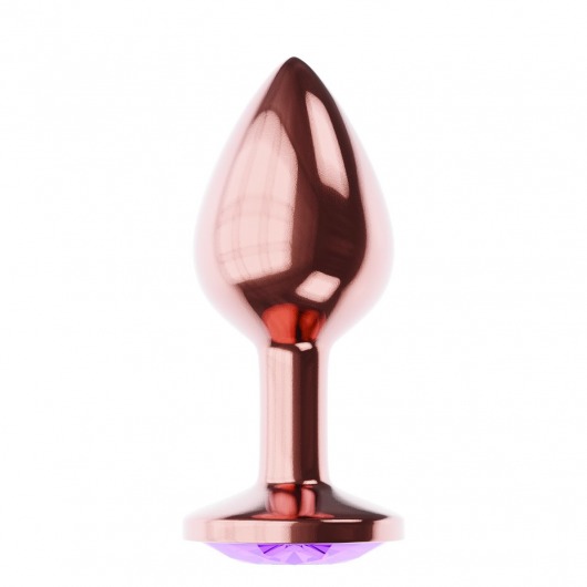 Пробка цвета розового золота с фиолетовым кристаллом Diamond Amethyst Shine L - 8,3 см. - Lola Games - купить с доставкой в Волгодонске