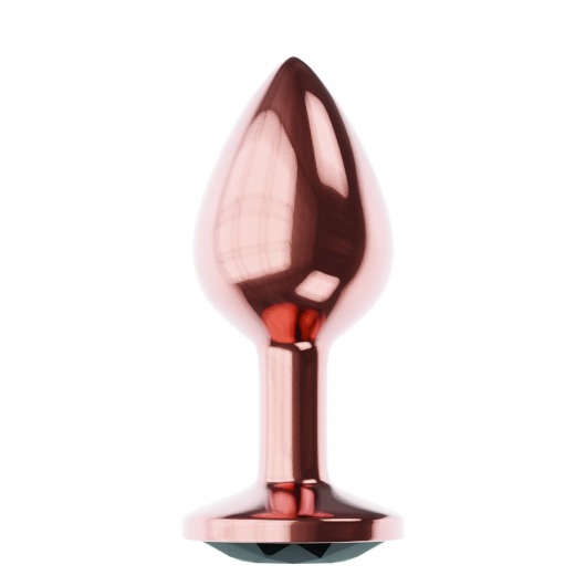 Пробка цвета розового золота с черным кристаллом Diamond Jet Shine L - 8,3 см. - Lola Games - купить с доставкой в Волгодонске