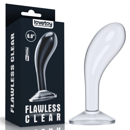 Прозрачный стимулятор простаты Flawless Clear Prostate Plug - 15 см. - Lovetoy - в Волгодонске купить с доставкой