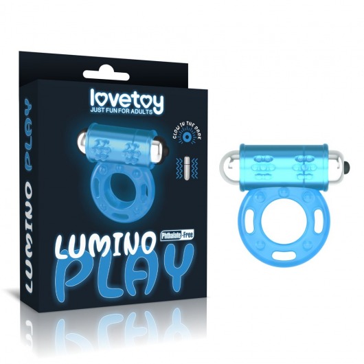 Голубое, светящееся в темноте эрекционное виброкольцо Lumino Play Vibrating Penis Ring - Lovetoy - в Волгодонске купить с доставкой