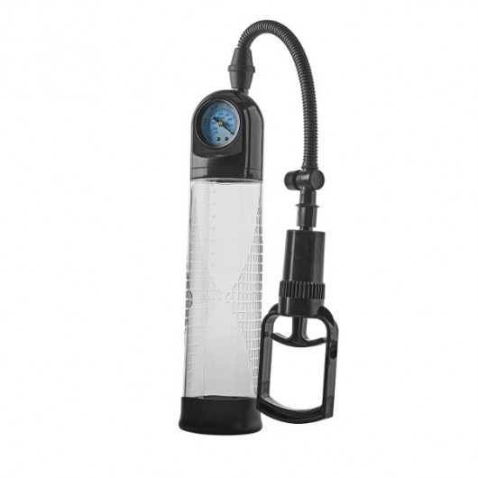 Прозрачная вакуумная помпа с манометром Deluxe Penis Pump - Dream Toys - в Волгодонске купить с доставкой