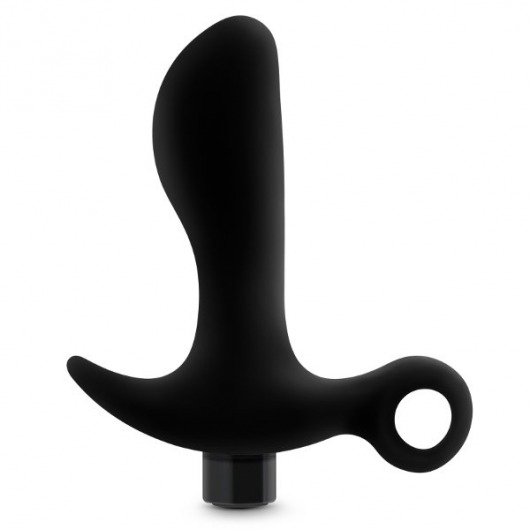 Черный анальный вибратор Silicone Vibrating Prostate Massager 01 - 10,8 см. - Blush Novelties - в Волгодонске купить с доставкой