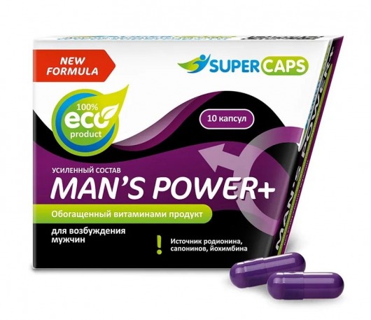 Возбуждающее средство для мужчин Mans Power plus - 10 капсул (0,35 гр.) +1 в подарок - SuperCaps - купить с доставкой в Волгодонске