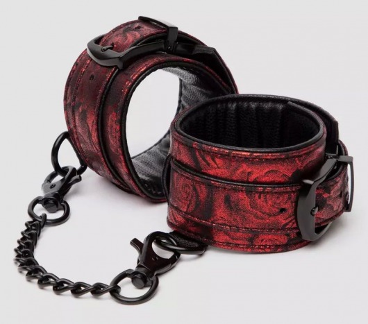 Красно-черные наручники Reversible Faux Leather Wrist Cuffs - Fifty Shades of Grey - купить с доставкой в Волгодонске