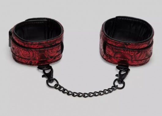 Красно-черные оковы Reversible Faux Leather Ankle Cuffs - Fifty Shades of Grey - купить с доставкой в Волгодонске