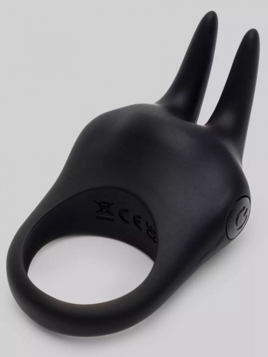 Черное эрекционное виброкольцо Sensation Rechargeable Vibrating Rabbit Love Ring - Fifty Shades of Grey - в Волгодонске купить с доставкой