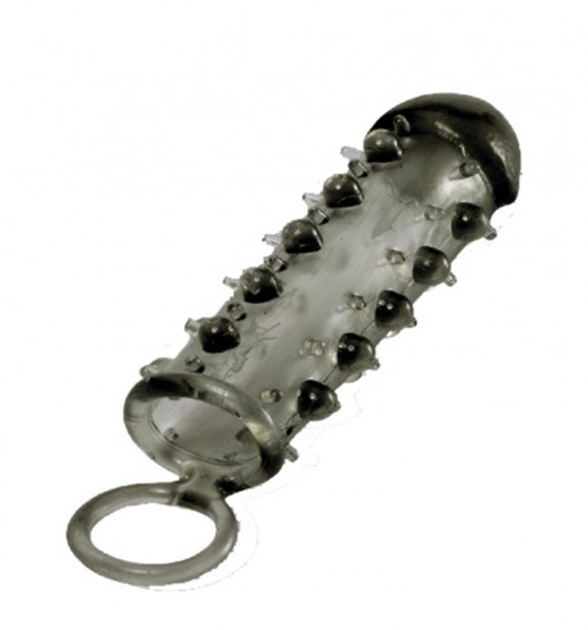 Дымчатая стимулирующая насадка с закрытой головкой SAMURAI PENIS SLEEVE BLACK - 14,5 см. - NMC - в Волгодонске купить с доставкой