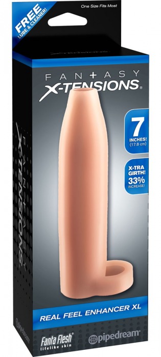 Телесная насадка Real Feel Enhancer XL - 17 см. - Pipedream - в Волгодонске купить с доставкой