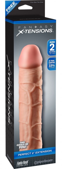 Телесная насадка Fantasy X-tensions Perfect 2  Extension - 20,3 см. - Pipedream - в Волгодонске купить с доставкой