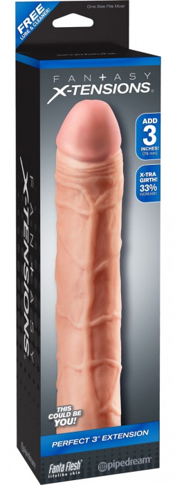Телесная удлиняющая насадка Perfect 3 Extension - 22 см. - Pipedream - в Волгодонске купить с доставкой