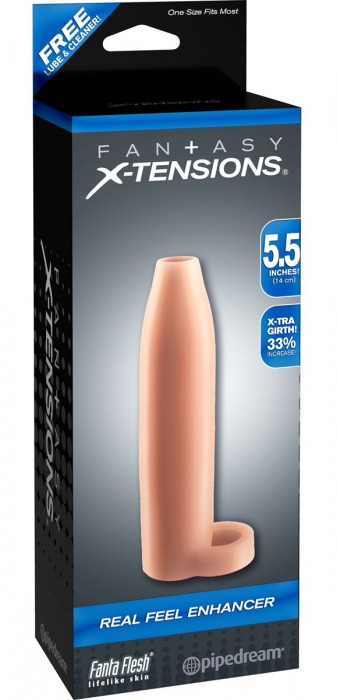Насадка-расширитель с кольцом для подхвата мошонки Real Feel Enhancer - 14 см. - Pipedream - в Волгодонске купить с доставкой