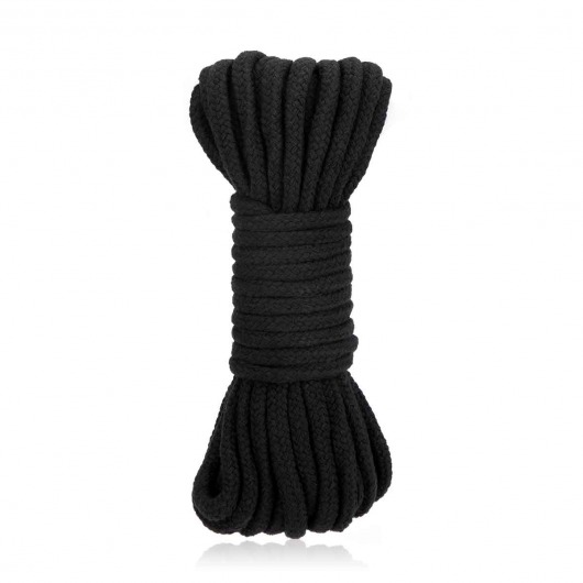 Черная хлопковая веревка для связывания Bondage Rope - 10 м. - Lux Fetish - купить с доставкой в Волгодонске