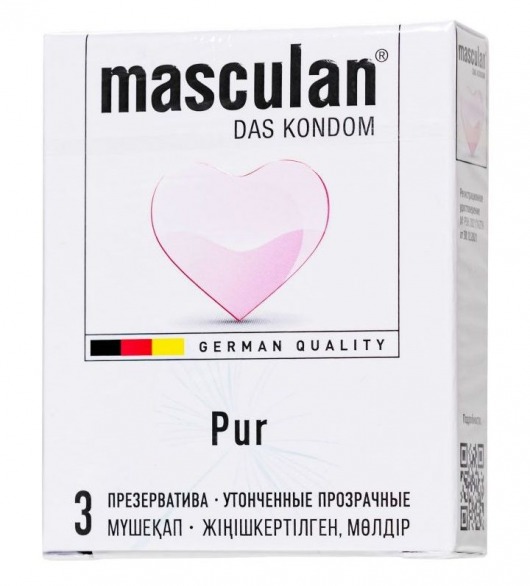 Супертонкие презервативы Masculan Pur - 3 шт. - Masculan - купить с доставкой в Волгодонске