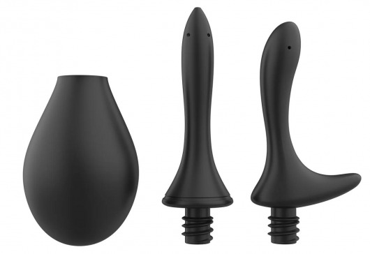 Черный анальный душ Nexus Anal Douche Set с 2 сменными насадками - Nexus Range - купить с доставкой в Волгодонске