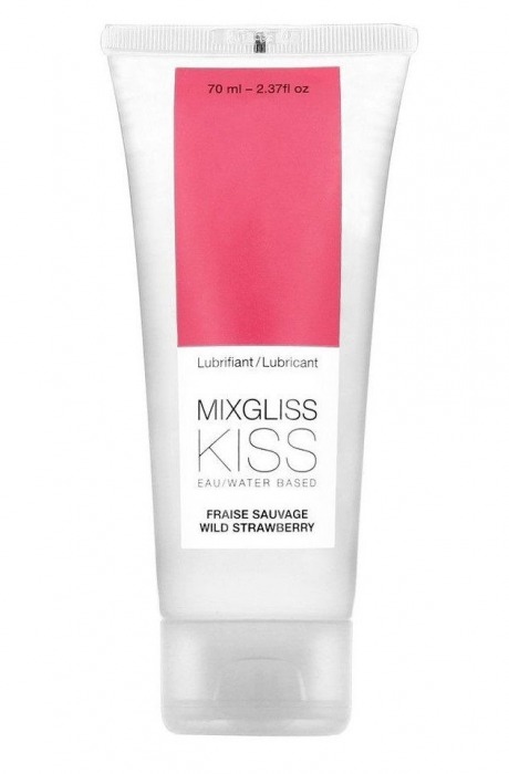 Смазка на водной основе Mixgliss Kiss с ароматом земляники - 70 мл. - Mixgliss - купить с доставкой в Волгодонске