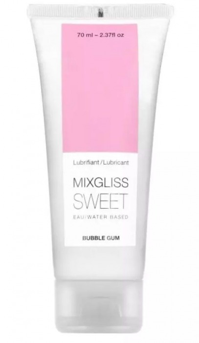 Смазка на водной основе Mixgliss Sweet с ароматом бабл-гам - 70 мл. - Mixgliss - купить с доставкой в Волгодонске