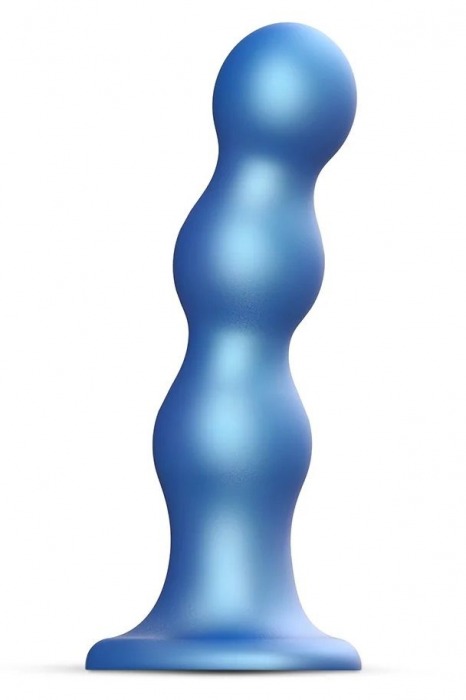Голубая насадка Strap-On-Me Dildo Plug Balls size S - Strap-on-me - купить с доставкой в Волгодонске