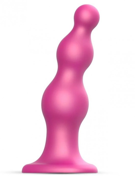Розовая насадка Strap-On-Me Dildo Plug Beads size S - Strap-on-me - купить с доставкой в Волгодонске