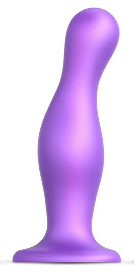 Фиолетовая насадка Strap-On-Me Dildo Plug Curvy size L - Strap-on-me - купить с доставкой в Волгодонске