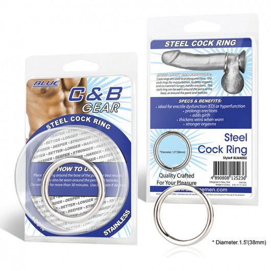 Стальное эрекционное кольцо STEEL COCK RING - 4.5 см. - BlueLine - в Волгодонске купить с доставкой