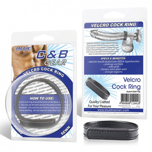 Кольцо на пенис из искусственной кожи на липучке VELCRO COCK RING - 5 см. - BlueLine - в Волгодонске купить с доставкой