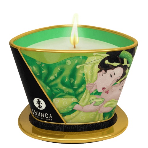 Массажная свеча Exotic Green Tea с ароматом зелёного чая - 170 мл. - Shunga - купить с доставкой в Волгодонске