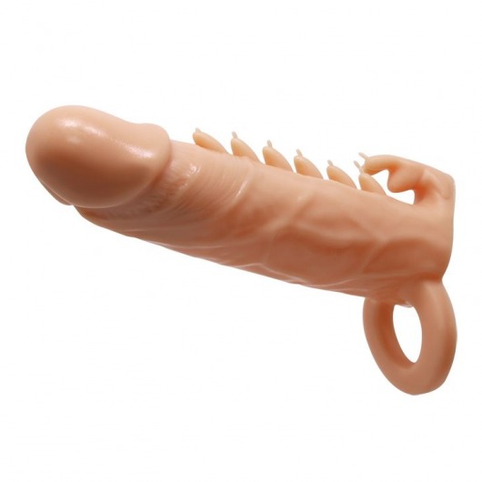 Телесная удлиняющая насадка Penis Sleeve Emmitt - 17 см. - Baile - в Волгодонске купить с доставкой