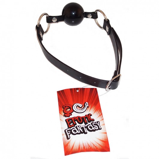 Силиконовый черный кляп-шарик на ремне Black Ballgag - Erotic Fantasy - купить с доставкой в Волгодонске